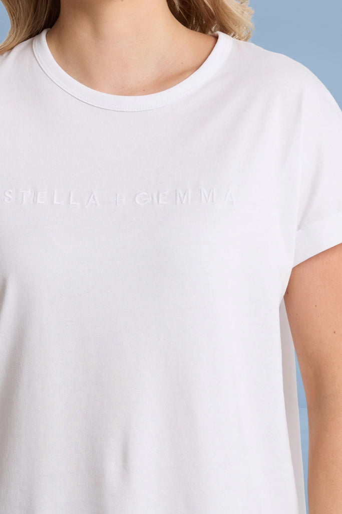 Stella and Gemma Soho Cuff Crew White From BoxHill