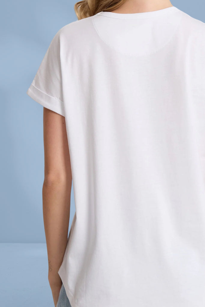 Stella and Gemma Soho Cuff Crew White From BoxHill