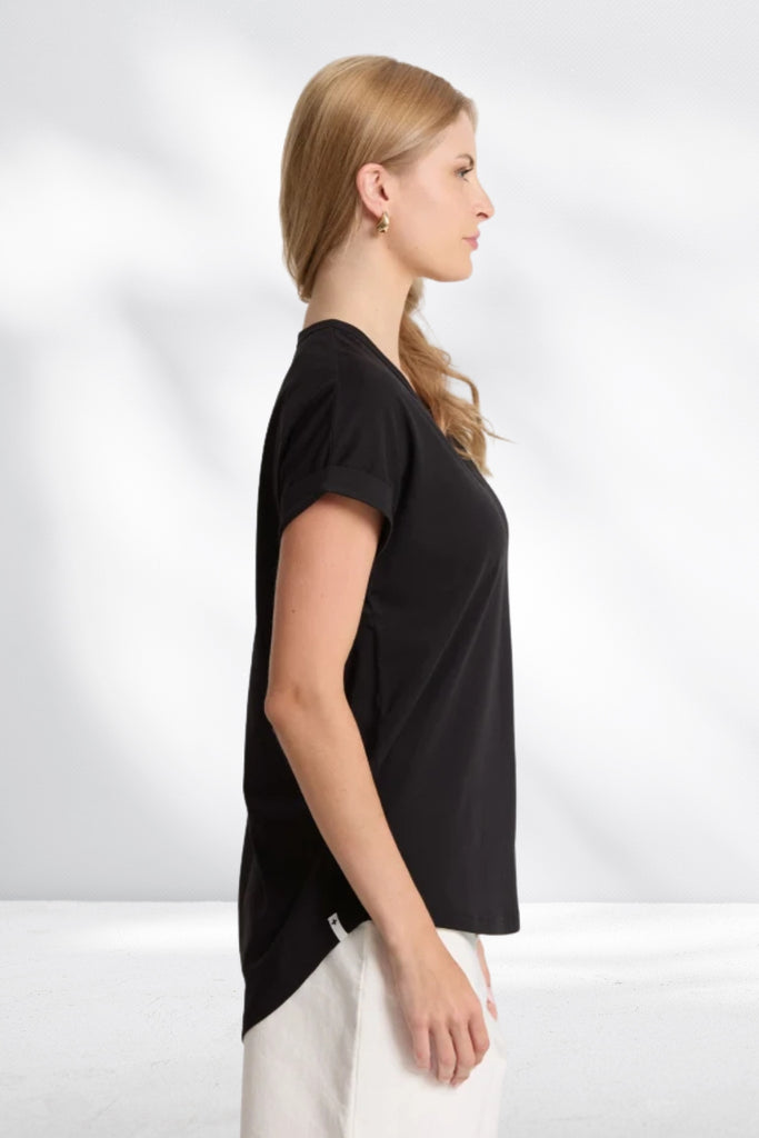 Stella and Gemma Soho Cuff V Tee Black From BoxHill