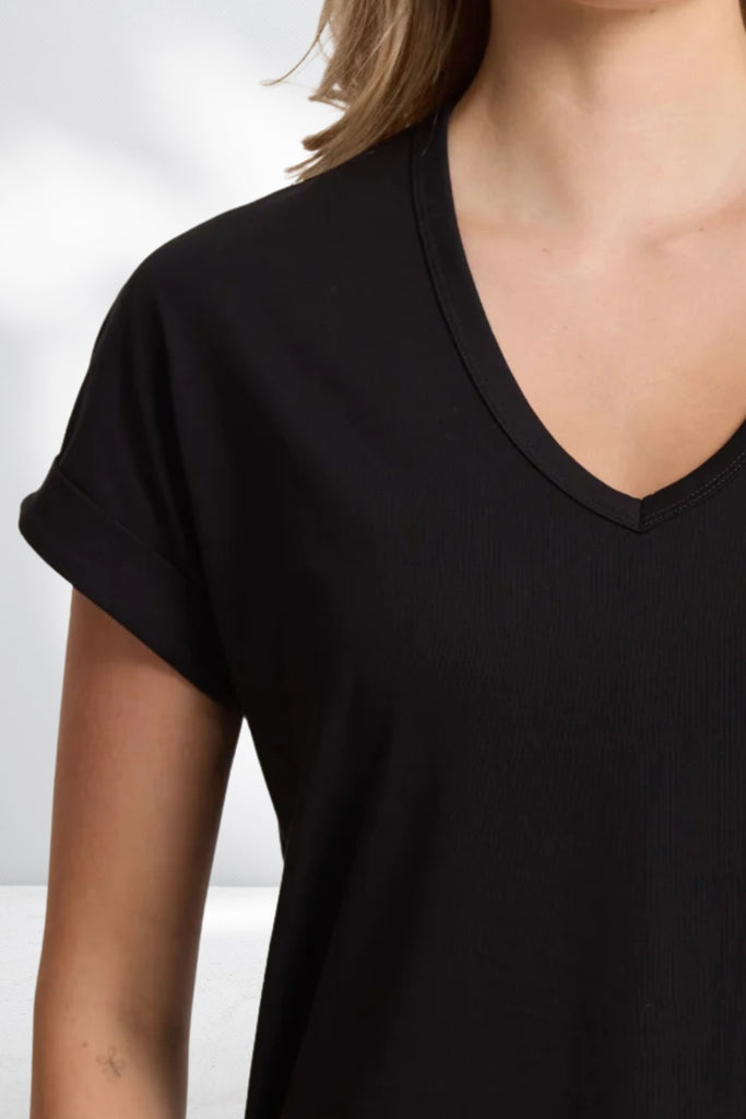 Stella and Gemma Soho Cuff V Tee Black From BoxHill
