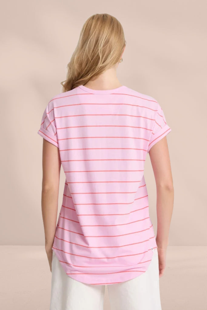 Stella and Gemma Soho Cuff V Tee Candy with Red Stripe From BoxHill