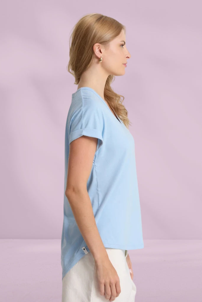 Stella and Gemma Soho Cuff V Tee Sky From BoxHill