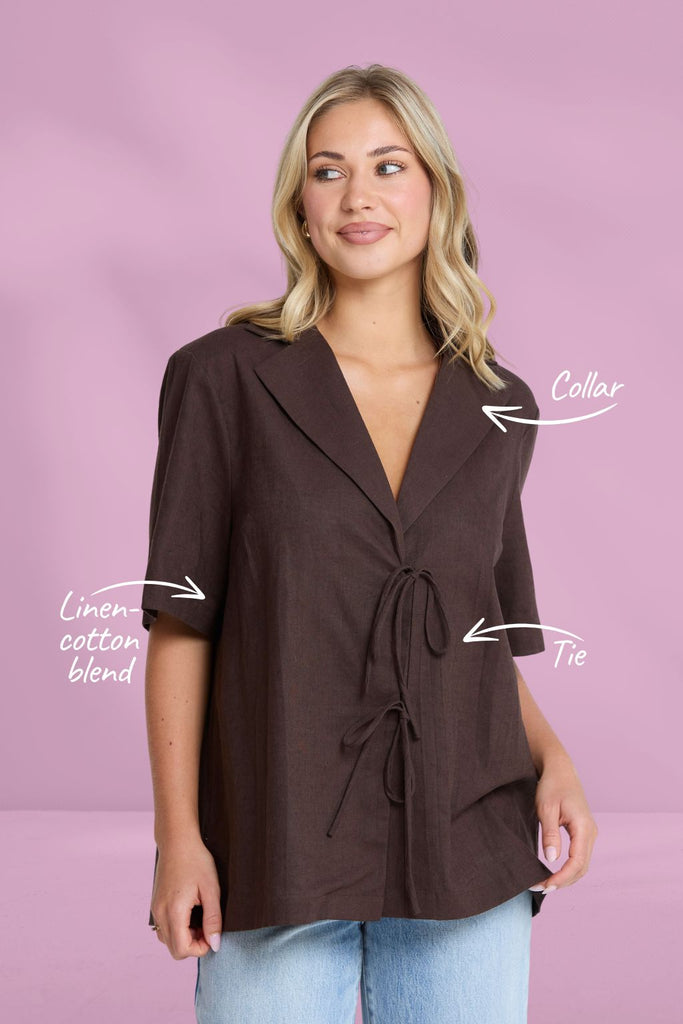 Stella and Gemma Solene Shirt Chocolate From BoxHill