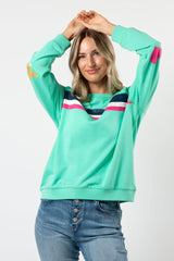 Stella and Gemma Stripes Classic Sweater Spearmint From BoxHill