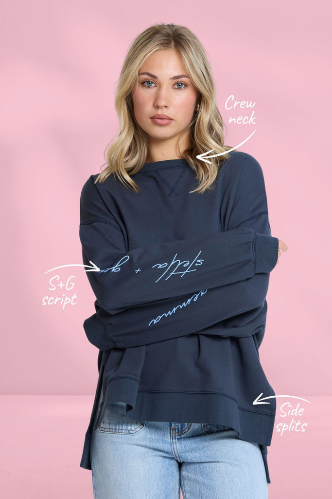 Stella and Gemma Sunday Sweat Stella Style Navy From BoxHill