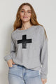 Stella and Gemma Sweater Grey Marle with Glitter Black Cross From BoxHill
