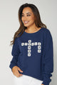 Stella and Gemma Sweater Navy Scrabble Logo From BoxHill