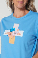 Stella and Gemma T Shirt Birdcage Blue Cross From BoxHill