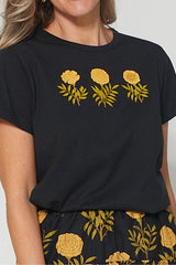 Stella and Gemma T Shirt Fiore Black From BoxHill