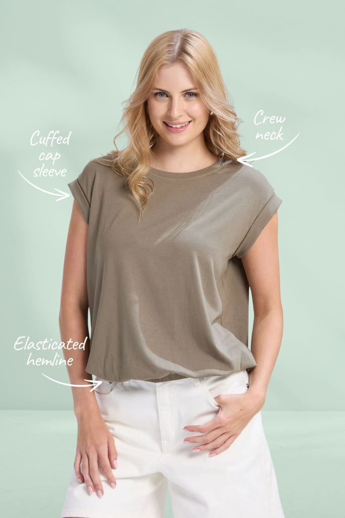 Stella and Gemma Tara Top Seaweed From BoxHill