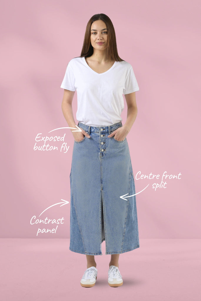 Stella and Gemma Taylah Skirt Mid Blue From BoxHill