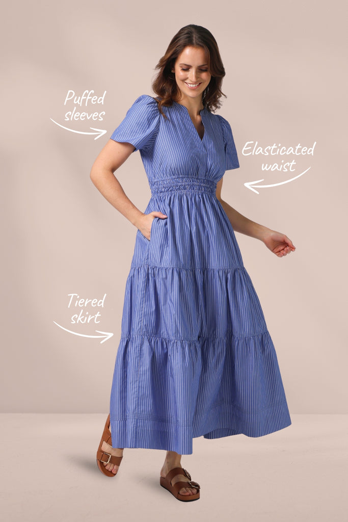 Stella and Gemma Vittoria Dress Aegan Stripe From BoxHill