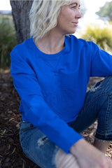 Style Laundry Logo Embossed Sweater Cobalt From BoxHill