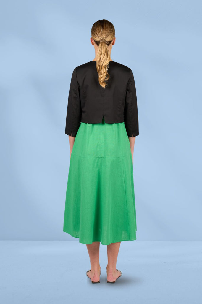 Vassalli 3/4 Sleeve Cropped Jacket Black From BoxHill