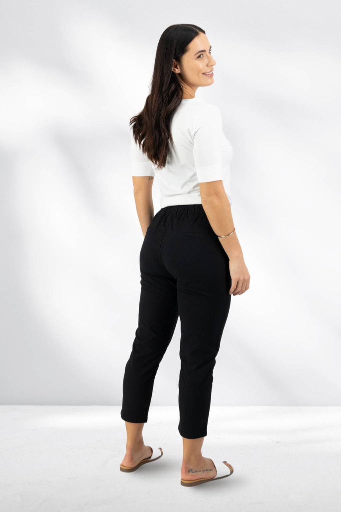 Vassalli 7/8 Elastic Waist Pants Black From BoxHill