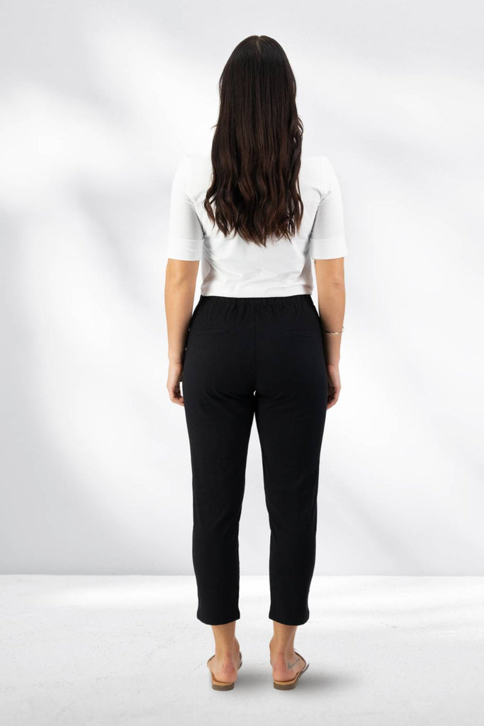 Vassalli 7/8 Elastic Waist Pants Black From BoxHill
