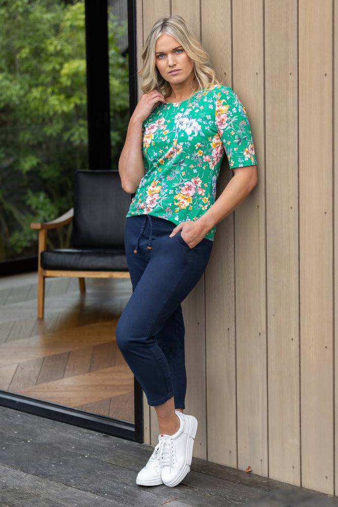 Vassalli 7/8 Elastic Waist Pants Ink From BoxHill