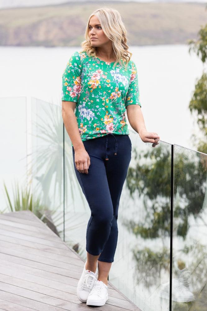 Vassalli 7/8 Elastic Waist Pants Ink From BoxHill