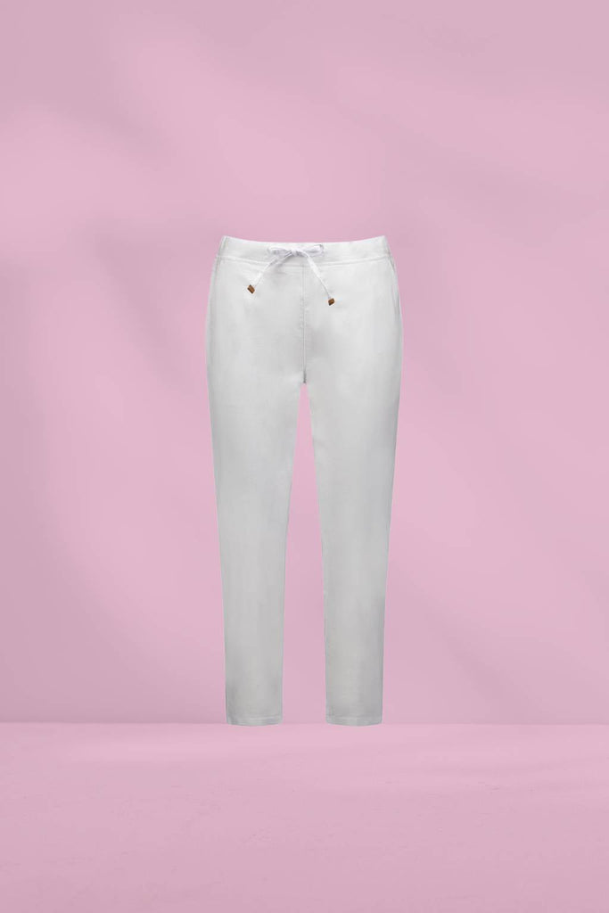 Vassalli 7/8 Elastic Waist Pants White From BoxHill