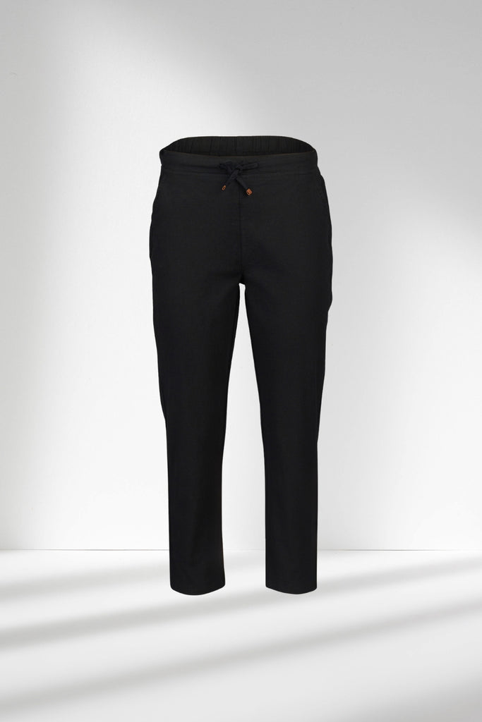Vassalli 7/8 Slim Leg Elastic Waist Pants Black From BoxHill