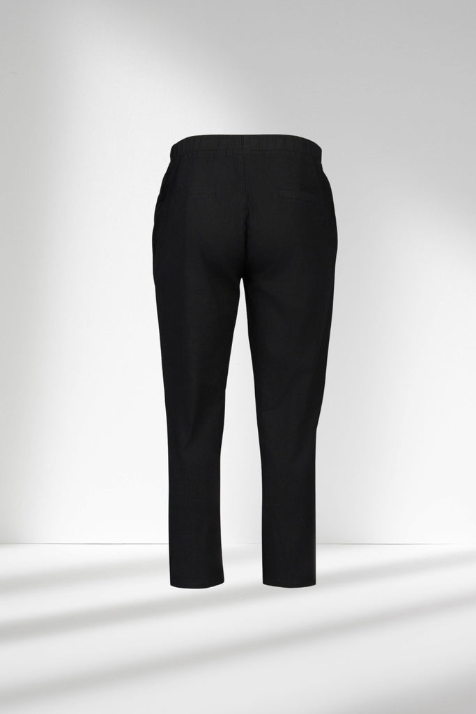 Vassalli 7/8 Slim Leg Elastic Waist Pants Black From BoxHill