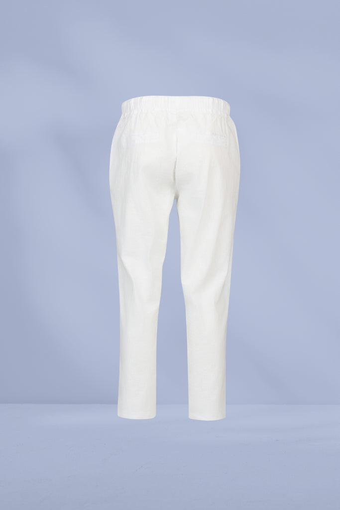 Vassalli 7/8 Slim Leg Elastic Waist Pants White From BoxHill