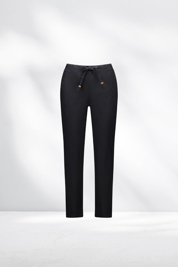 Vassalli Ankle Grazer Slim Leg Elastic Waist Pants Black From BoxHill