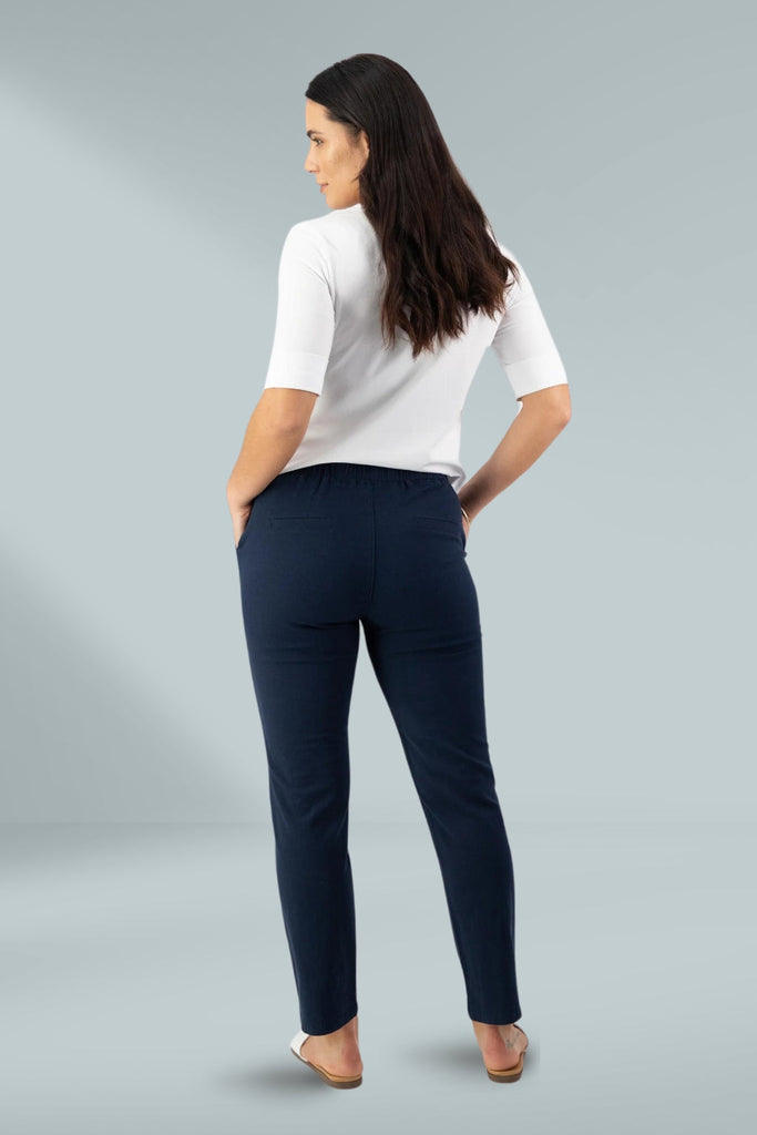 Vassalli Ankle Grazer Slim Leg Elastic Waist Pants Ink From BoxHill