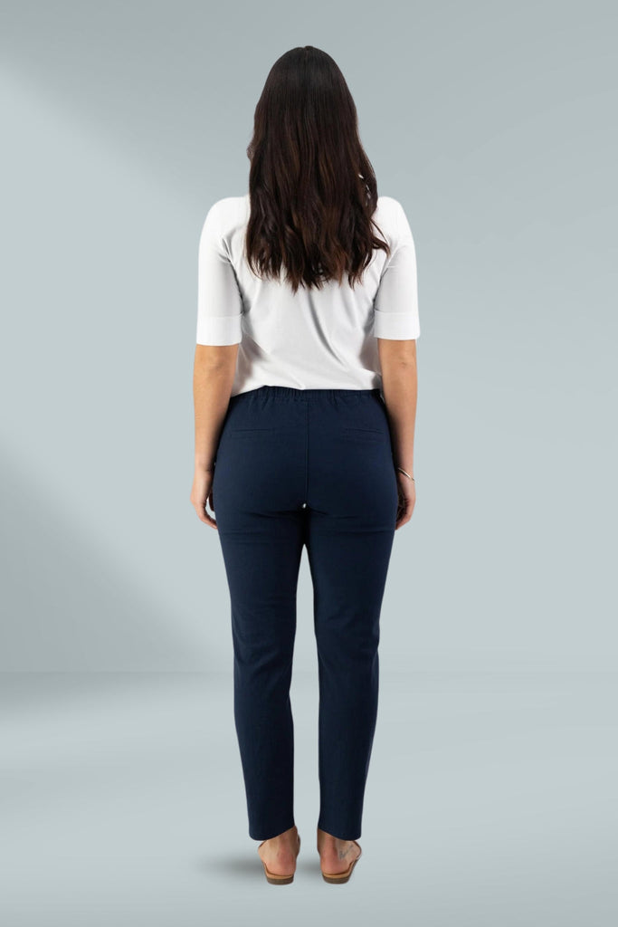 Vassalli Ankle Grazer Slim Leg Elastic Waist Pants Ink From BoxHill