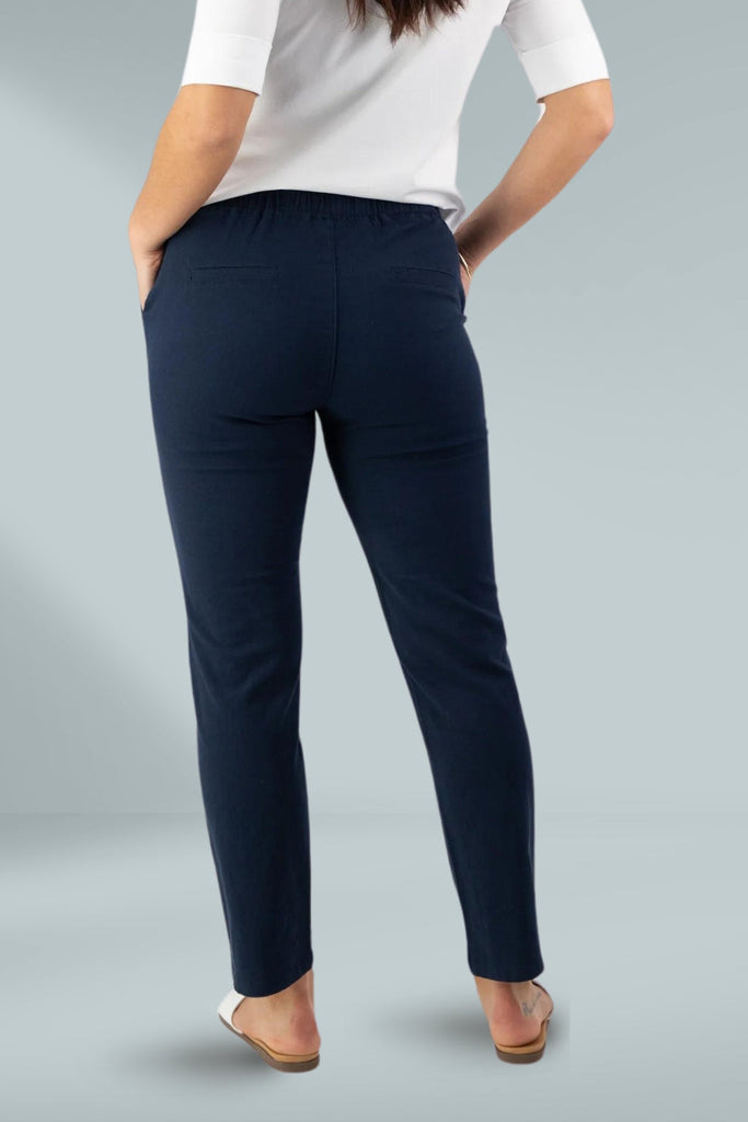 Vassalli Ankle Grazer Slim Leg Elastic Waist Pants Ink From BoxHill