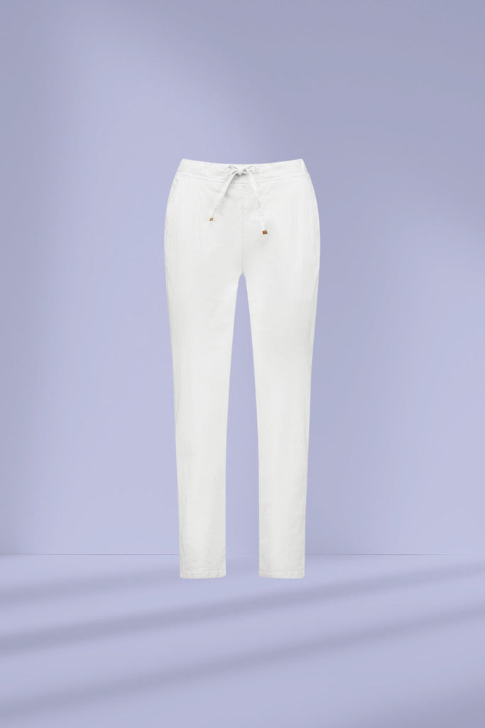 Vassalli Ankle Grazer Slim Leg Elastic Waist Pants White From BoxHill