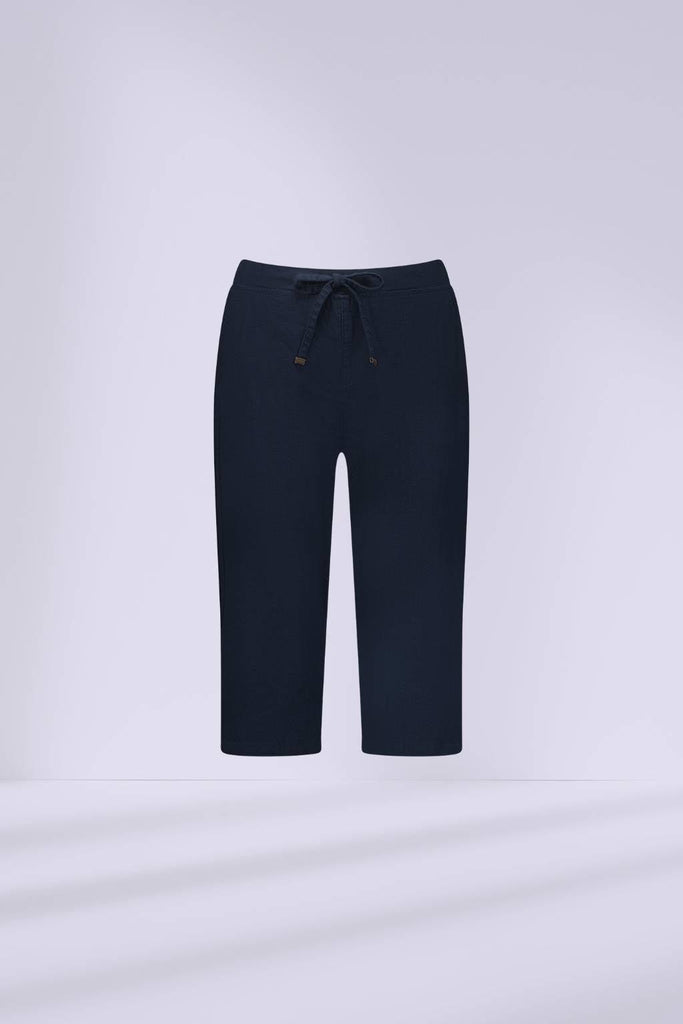 Vassalli Below Knee Slim Leg Elastic Waist Pants Ink From BoxHill