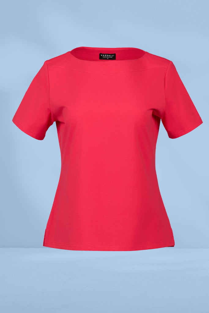 Vassalli Boat Neck Top Cherry From BoxHill