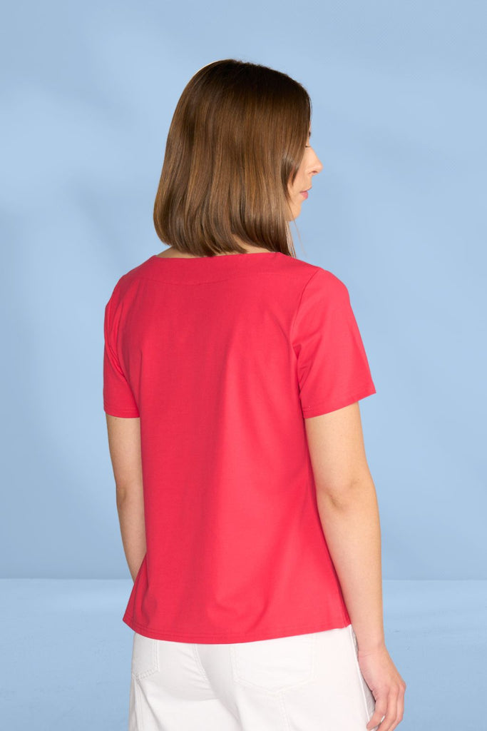 Vassalli Boat Neck Top Cherry From BoxHill