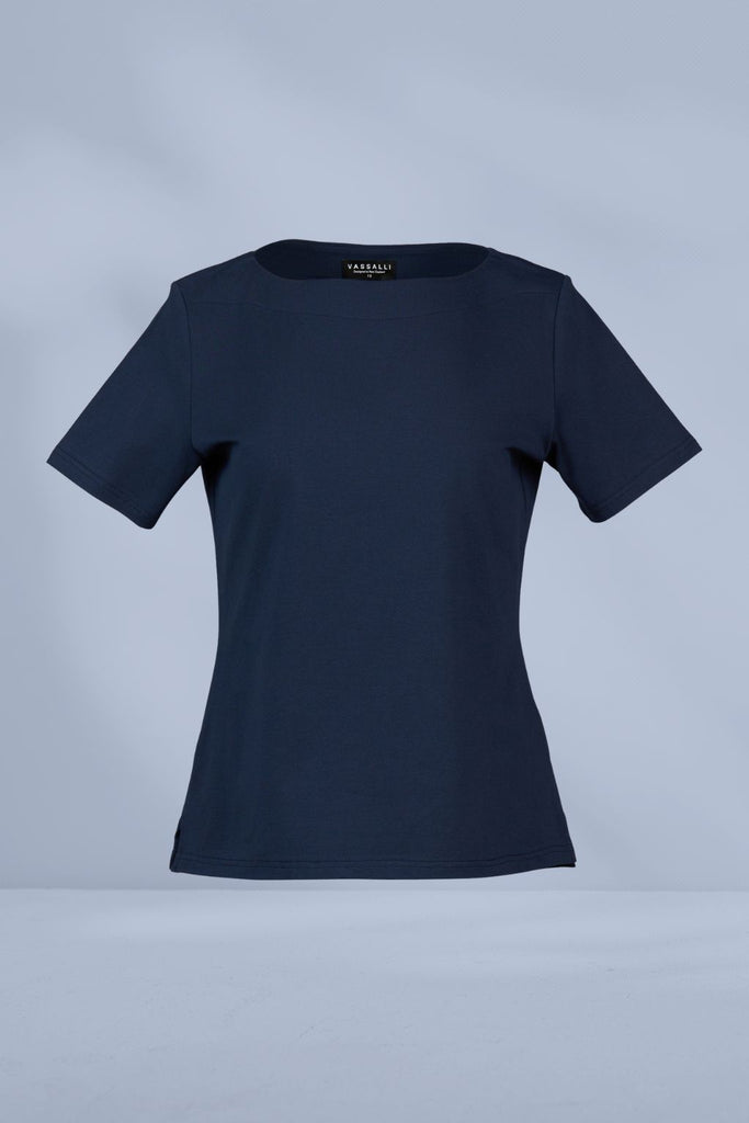 Vassalli Boat Neck Top Ink From BoxHill