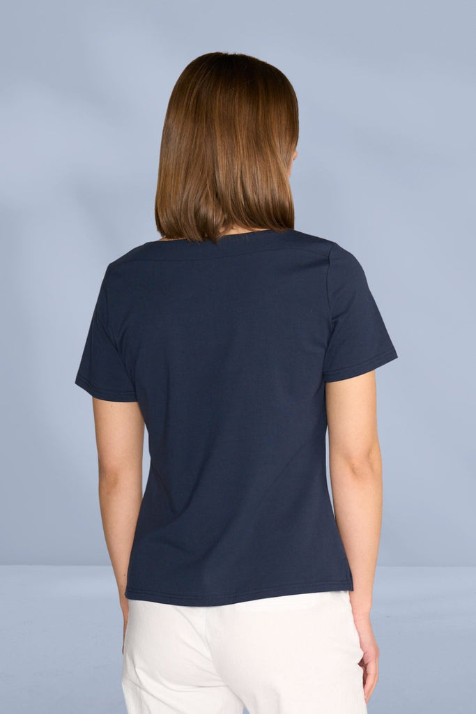 Vassalli Boat Neck Top Ink From BoxHill