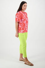 Vassalli Button Front Top with Floaty Sleeves Spritz From BoxHill