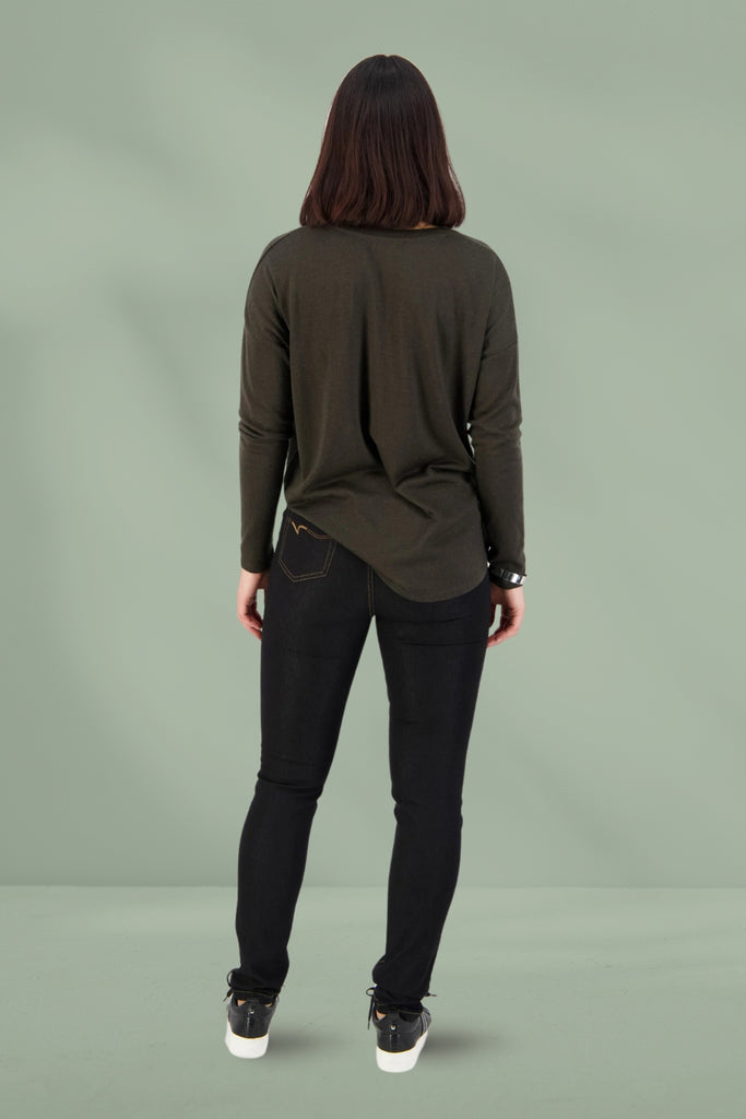 Vassalli Contrast Stitch Pull Up Denim Pants Black From BoxHill