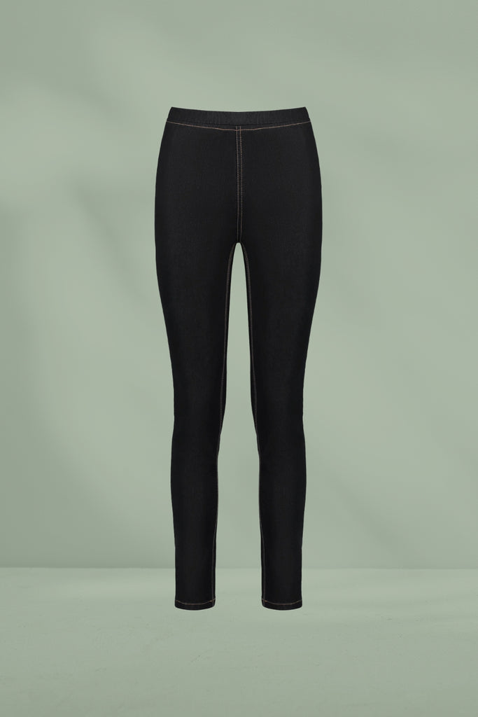 Vassalli Contrast Stitch Pull Up Denim Pants Black From BoxHill