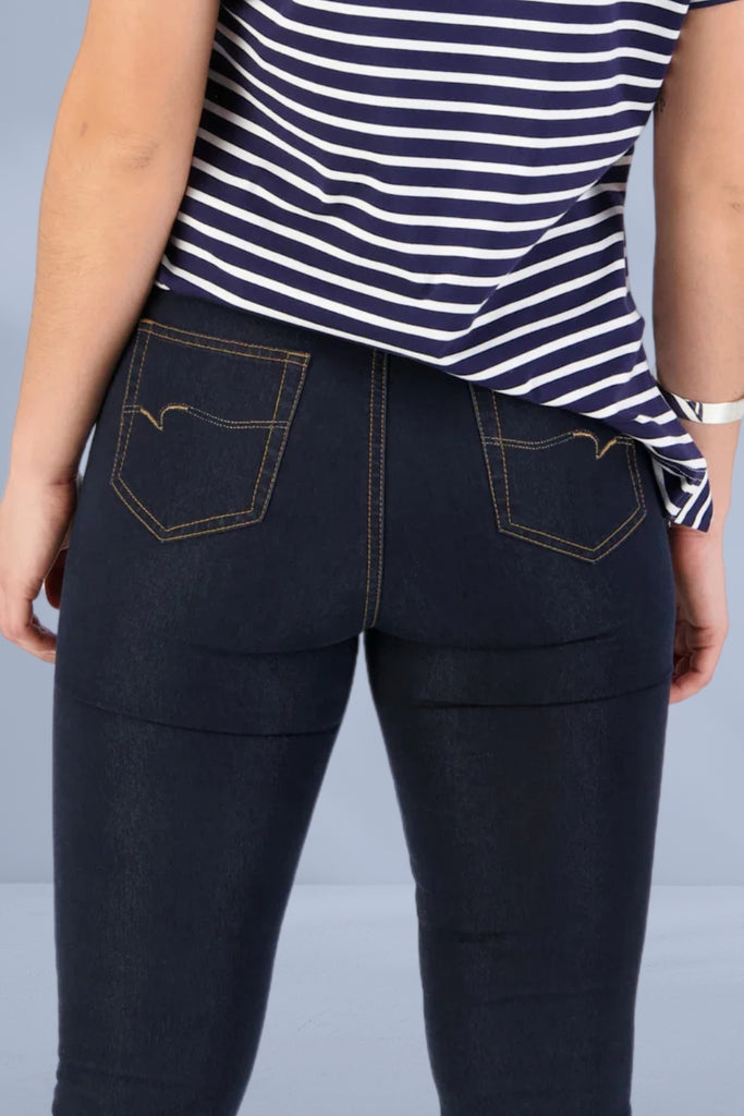 Vassalli Contrast Stitch Pull Up Denim Pants Indigo From BoxHill