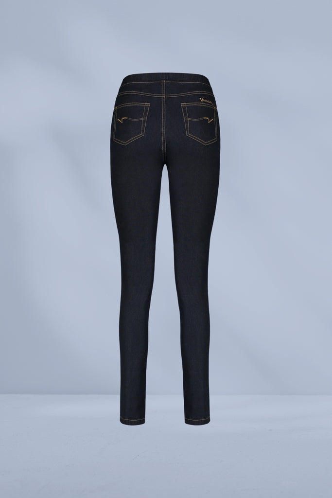 Vassalli Contrast Stitch Pull Up Denim Pants Indigo From BoxHill