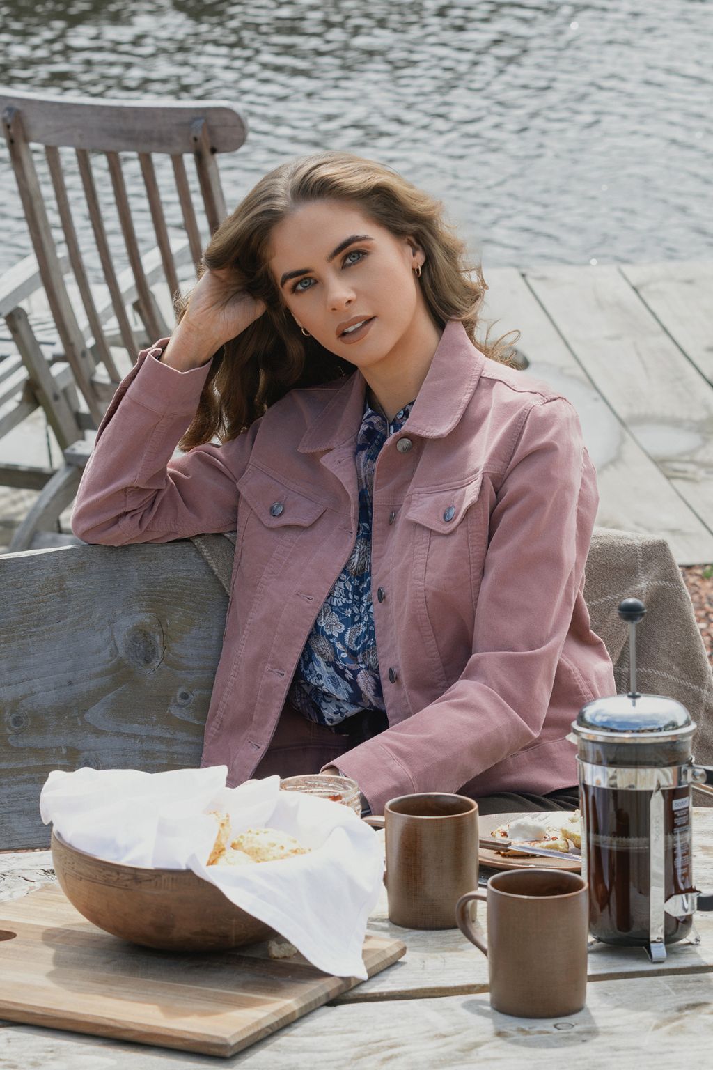 Vassalli Core Cord Jacket Dusky Pink Vassalli