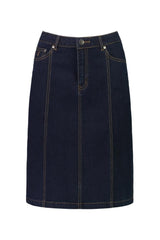 Vassalli Denim Skirt With Contrast Stitch Indigo From BoxHill
