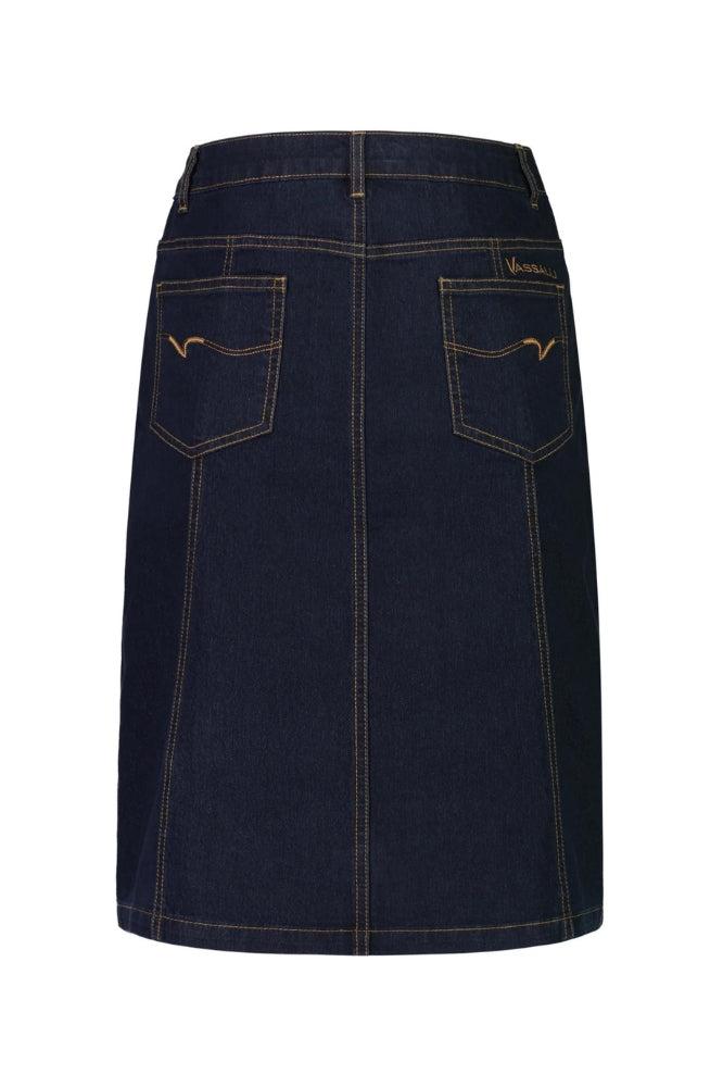 Vassalli Denim Skirt With Contrast Stitch Indigo From BoxHill