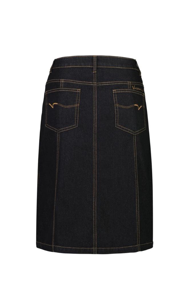 Vassalli Denim Skirt With Contrast Stitching Black From BoxHill
