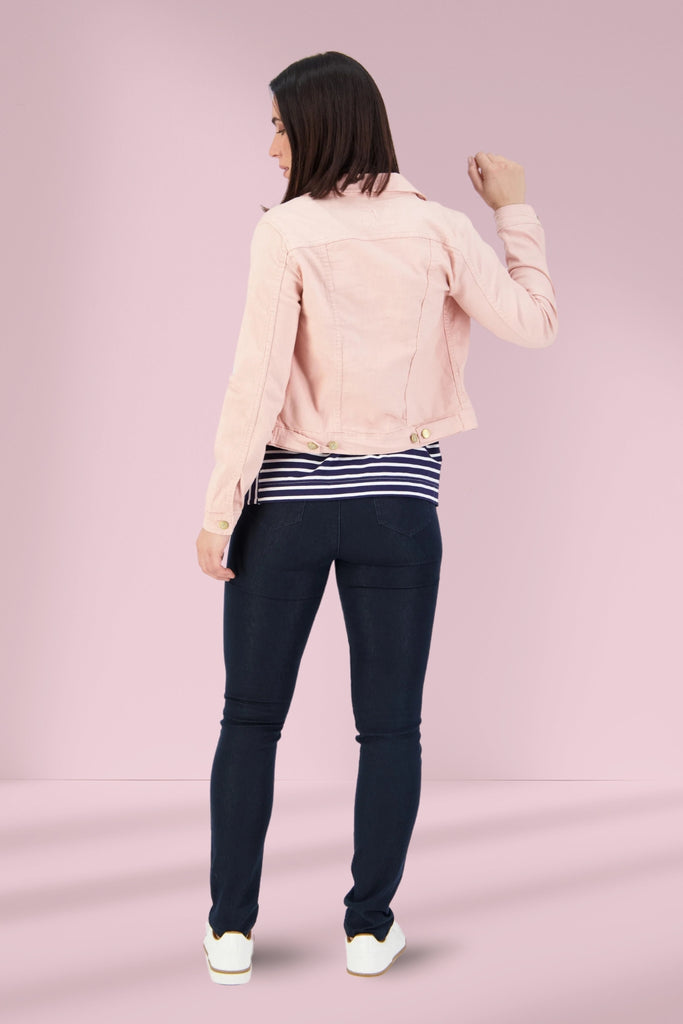 Vassalli Distressed Denim Jacket French Rose From BoxHill