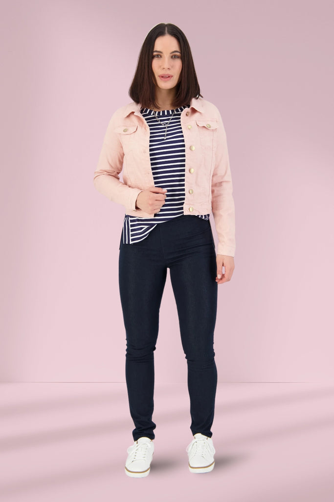 Vassalli Distressed Denim Jacket French Rose From BoxHill