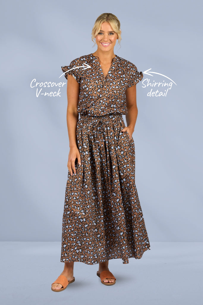 Vassalli Drop Shoulder Shirred Top Nala From BoxHill