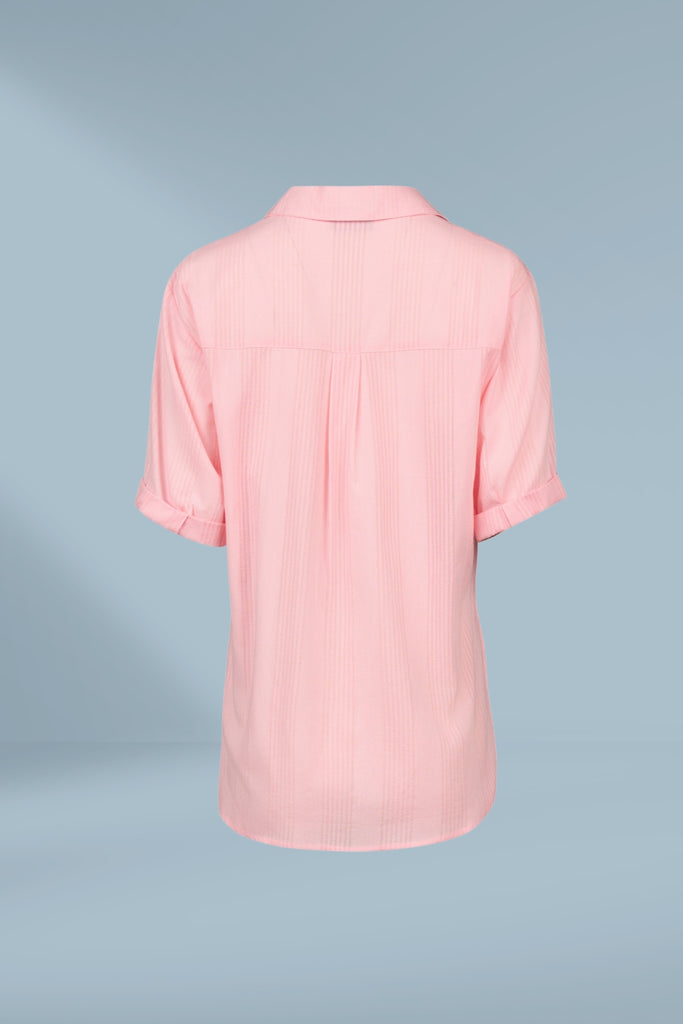 PRE-ORDER Vassalli Drop Shoulder Shirt Pink Stripe From BoxHill