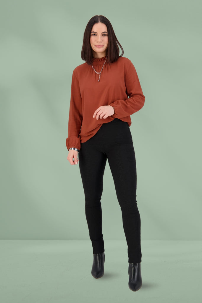 Vassalli Embossed Pull On Leggings Black From BoxHill